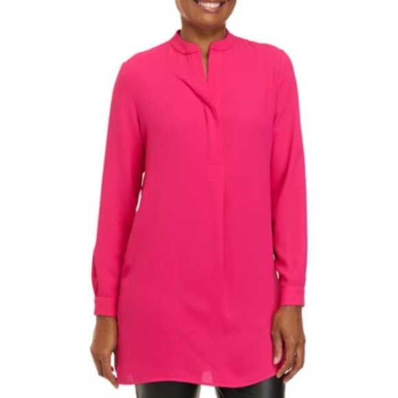 NEW✅Anne Klein 💅🏽Women's Popover Blouse Hot Pink - Picture 10 of 14